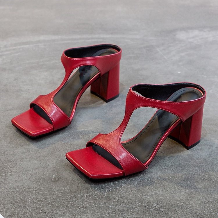 Damen elegante Plateau-Sandaletten mit geschwungenem Design R&B