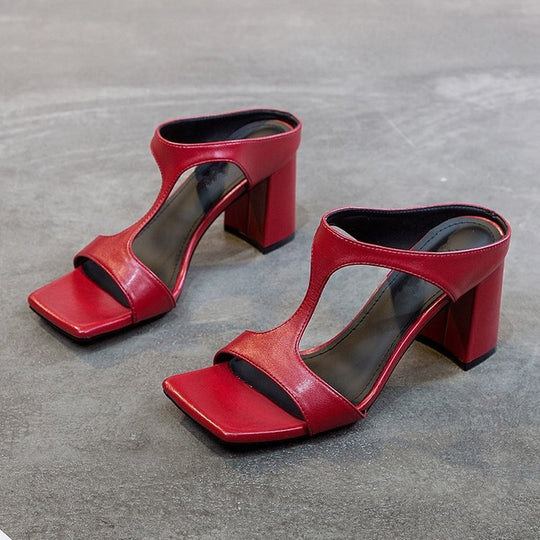 Damen elegante Plateau-Sandaletten mit geschwungenem Design R&B