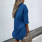 Damen chemisierter Oversized-Hemdblusenkleid