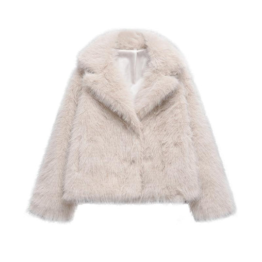 Damen modischer Fellblazer R&B