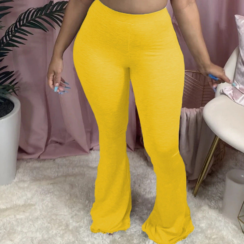 Damen Hochbundige Bootcut-Leggings aus weichem Jersey R&B