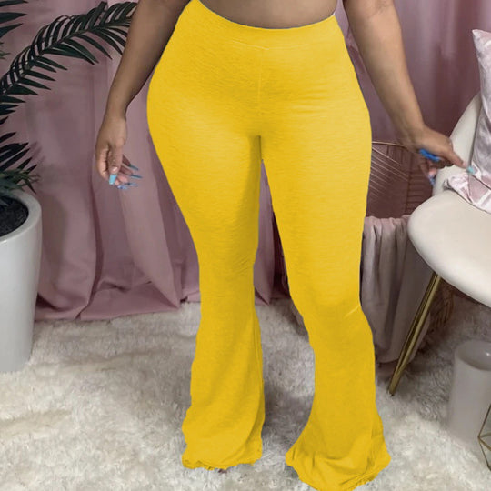 Damen Hochbundige Bootcut-Leggings aus weichem Jersey R&B