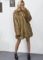 Damen Luxuriöse Design-Winterjacke aus Kunstfell im modischen Oversized-Schnitt R&B