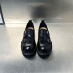 Damen elegante Doppel-Schnallen-Mokassins mit klassischem Broguemuster R&B