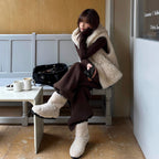 Damen Gemütliche Kuschelboots mit weichem Innenfutter und modischem Riemen R&B