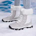 Damen Heizbare Winterstiefel mit rutschfester Sohle und isolierender Fütterung