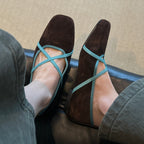 Damen elegante Ballerinas mit gekreuztem Riemchen-Design R&B