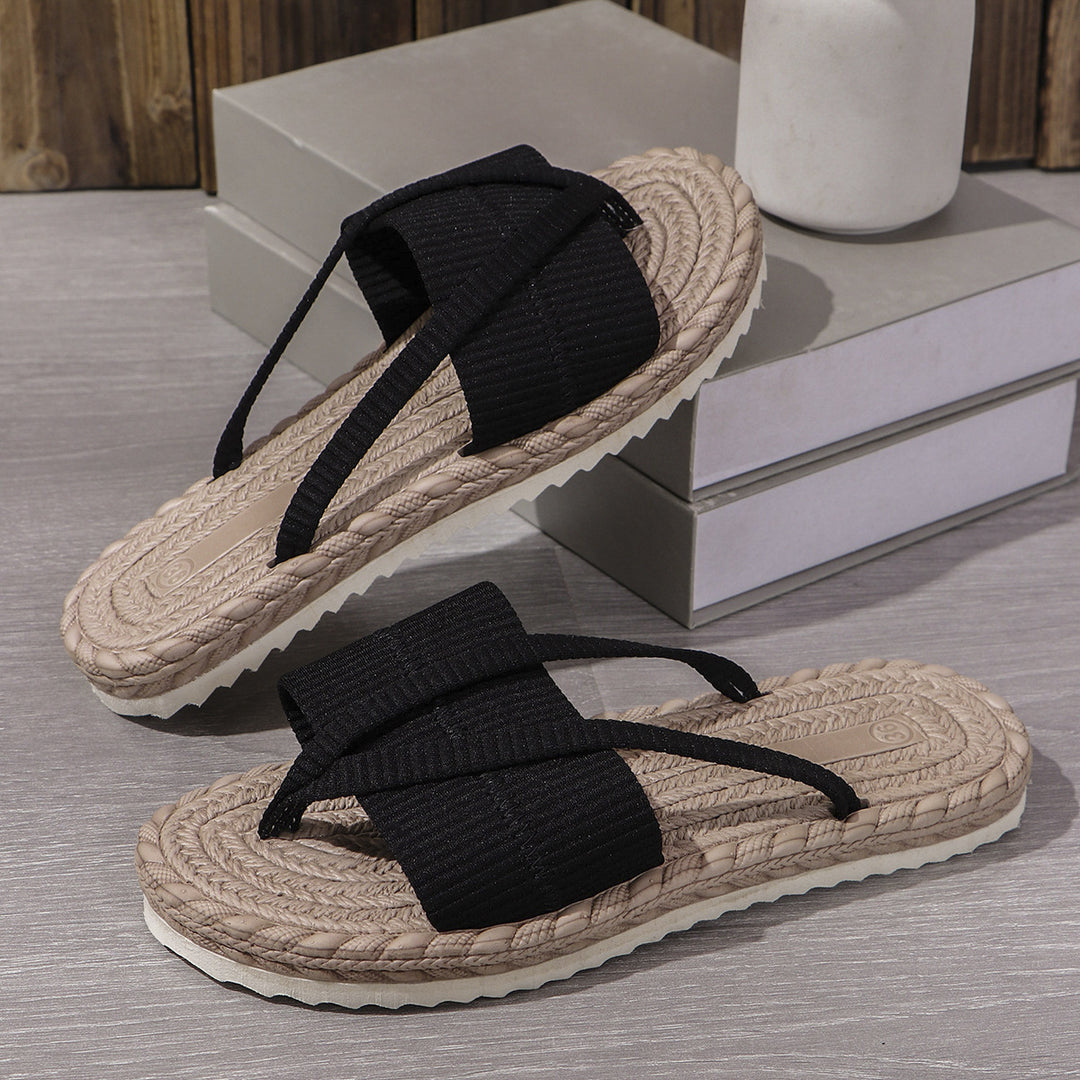 Damen Komfortable Zehentrenner-Sandalen mit geflochtenem Detail R&B