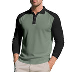 Herren langärmliges Polo-Shirt mit sportlichem Schnitt und atmungsaktiver Technologie R&B