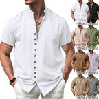 Herren elegant geschnittenes Kurzarmhemd mit Stehkragen R&B