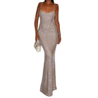 Damen Glitzerndes Maxikleid mit glamourösem Schnitt R&B
