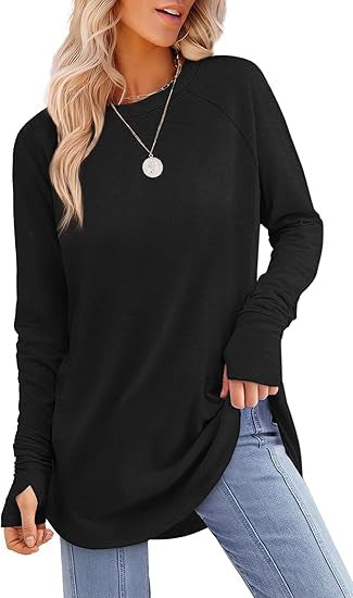 Damen lässiger Langarmshirt mit modernem Schnitt R&B