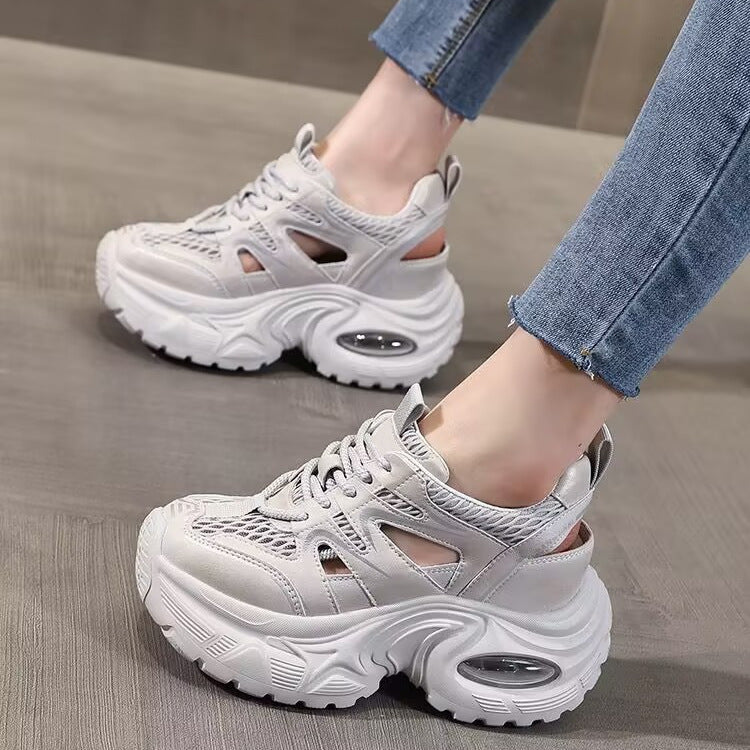 Damen Komfortable Chunky Sneakers mit atmungsaktiven Netzdetails R&B