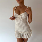 Damen Figurschmeichelndes Sommerkleid mit Rüschensaum