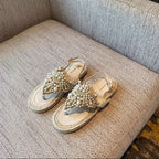 Damen elegante Flip-Flops mit dekorativen Perlenapplikationen R&B