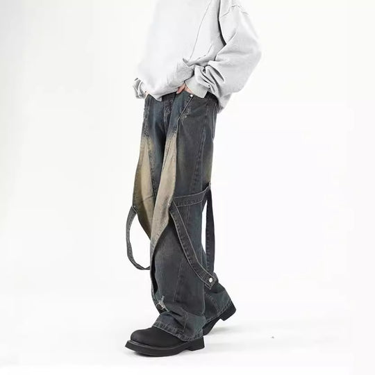 Damen Weit geschnittene Jeans mit abnehmbaren Seitenteilen R&B