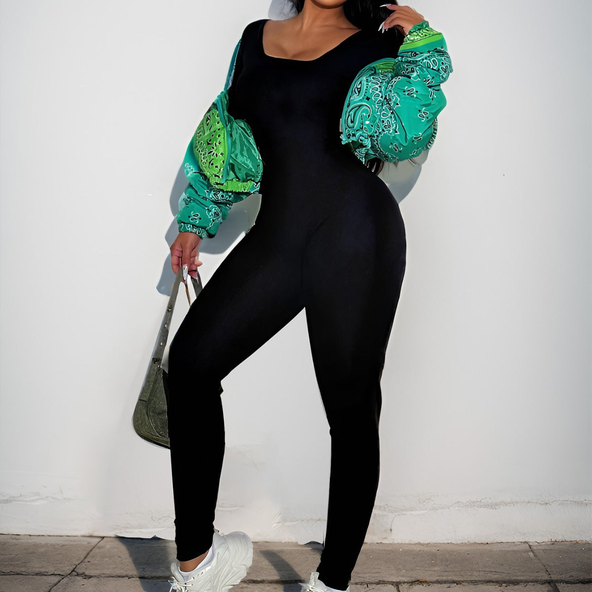 Damen Hochdehnbarer Jumpsuit R&B