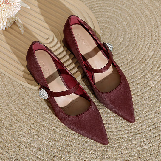 Damen elegante Ballerinas mit modischem Strassdetail R&B