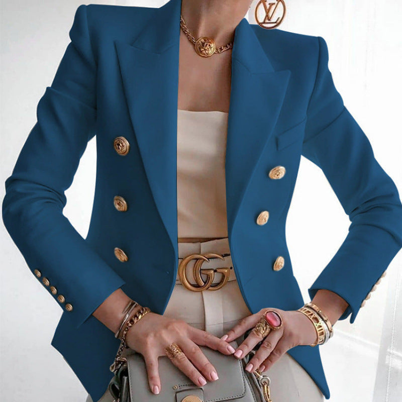 Damen Edler Blazer mit Goldknopf-Detail und klassischem Schnitt R&B