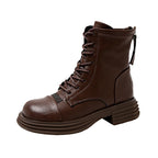 Damen Leder Combat Boots mit robustem Profil und modischem Design R&B