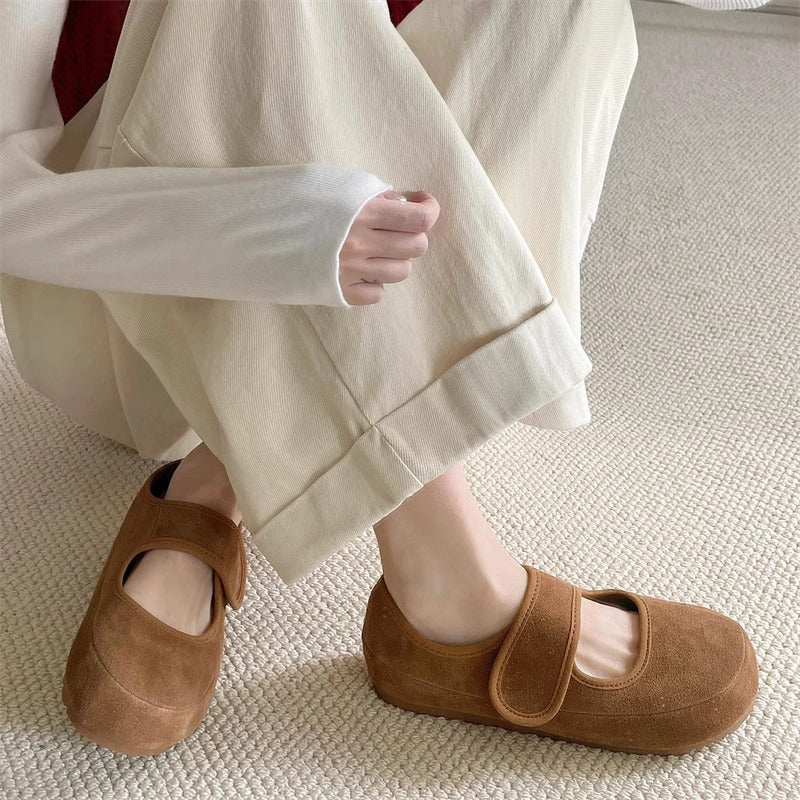Damen bequeme Slipper mit praktischem Klettverschluss und weicher Sohle R&B