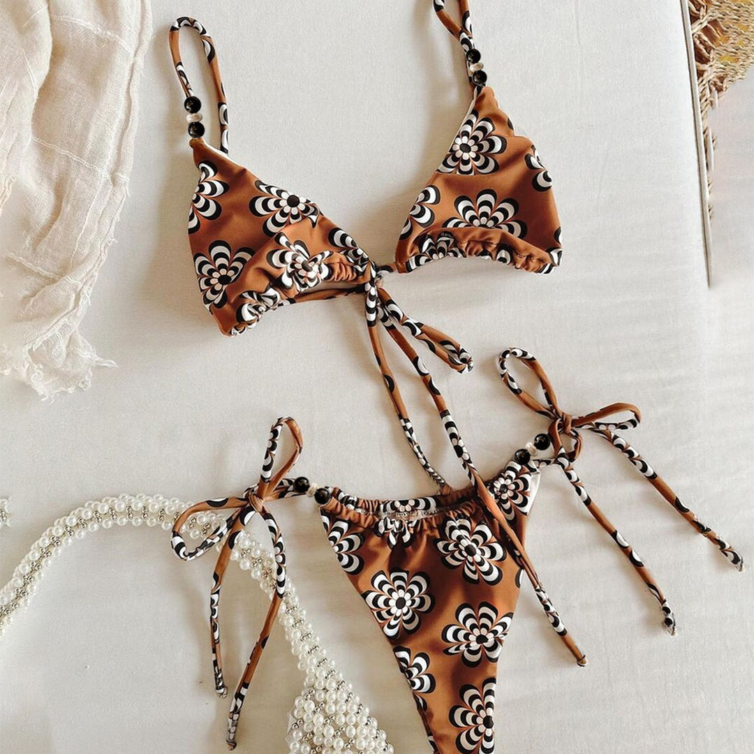 Damen Triangel-Bikini mit verspielten Bindebändern R&B