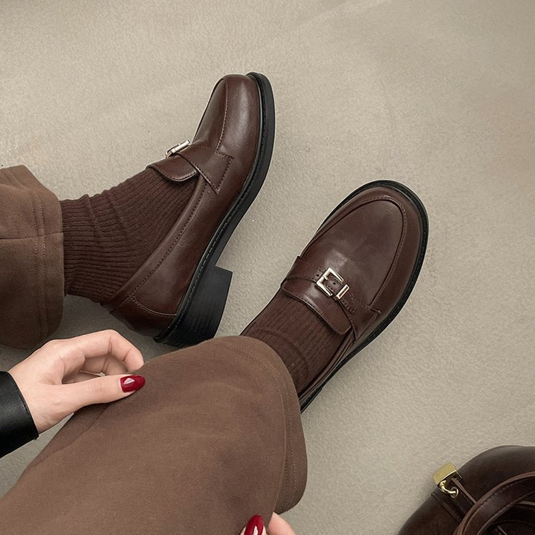 Damen elegante Mokassins mit raffiniertem Schnallenverschluss R&B