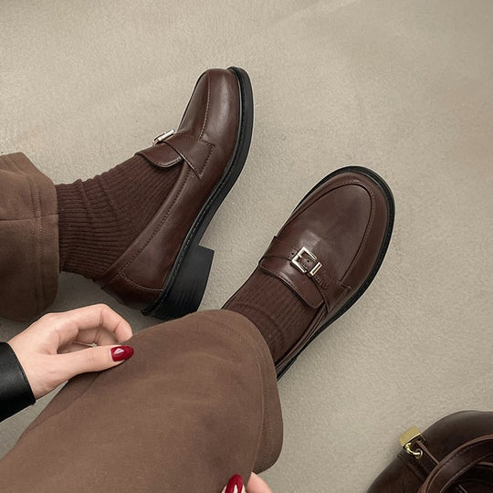 Damen elegante Mokassins mit raffiniertem Schnallenverschluss R&B