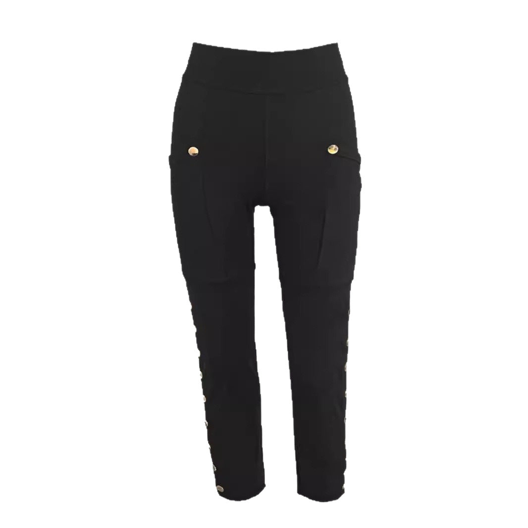 Damen Sportliche Freizeithose mit praktischen Cargo-Taschen und Knopfdetails R&B