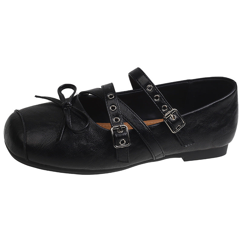 Damen Ballerinas mit verstellbaren Riemchen und süßem Schleifendesign R&B