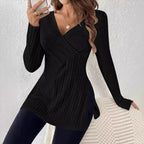Damen Wickeloberteil mit strukturiertem Rippendesign und modernem Schnitt R&B