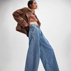 Damen Weite Jeans mit hohen Taschen