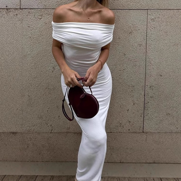 Damen Elegantes und figurbetontes Abendkleid mit schulterfreiem Design R&B