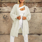 Damen Strickcardigan mit tiefem V-Ausschnitt und großzügigen Taschen R&B