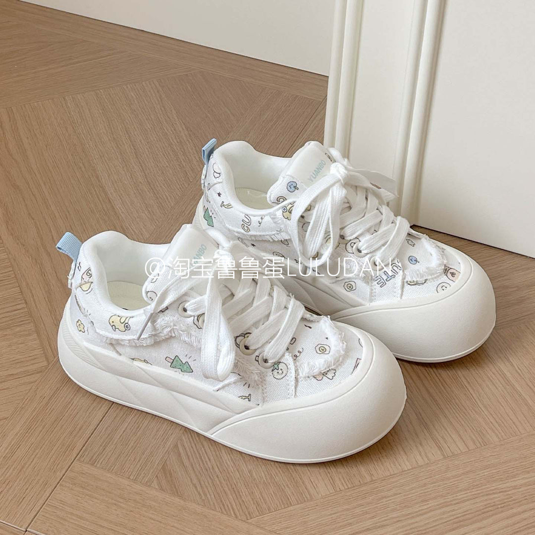 Damen Modische Freizeitsneaker mit floralem Design und komfortabler Sohle R&B