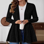Damen Strickjacke mit asymmetrischem Design und offener Vorderseite