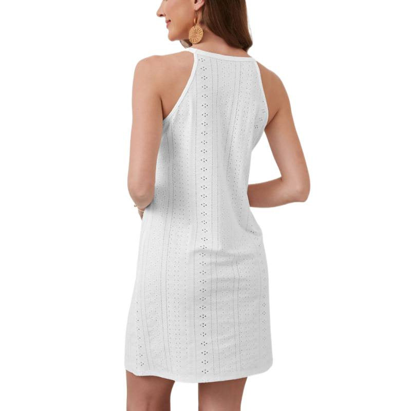 Damen Sommerkleid mit elegantem Cut-Out-Design und floraler Stickerei R&B