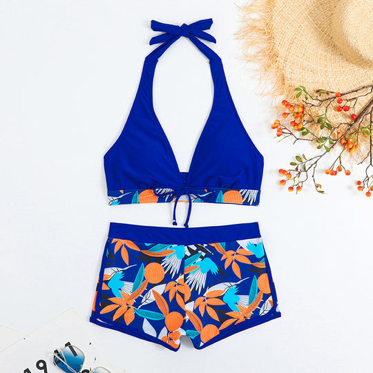 Damen Bikini-Set mit floralem Muster und herausnehmbarem Push-Up-BH R&B