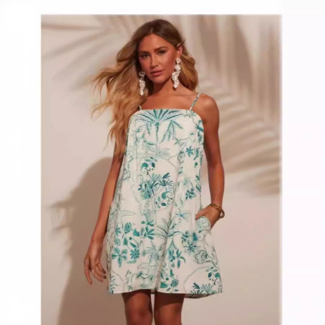 Damen Sommerkleid mit verführerischem floralem Design und praktischen Taschen R&B