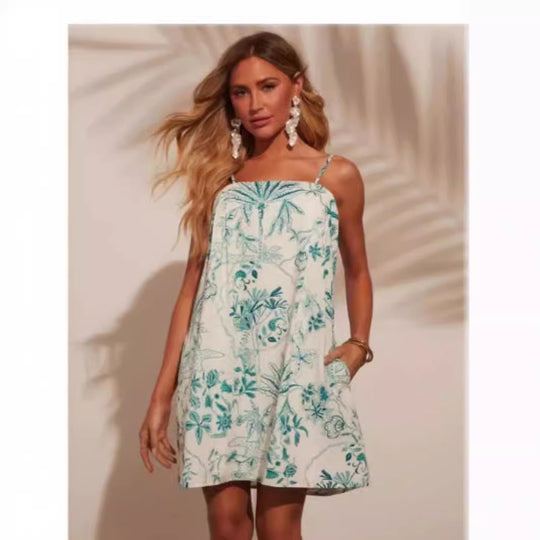 Damen Sommerkleid mit verführerischem floralem Design und praktischen Taschen R&B