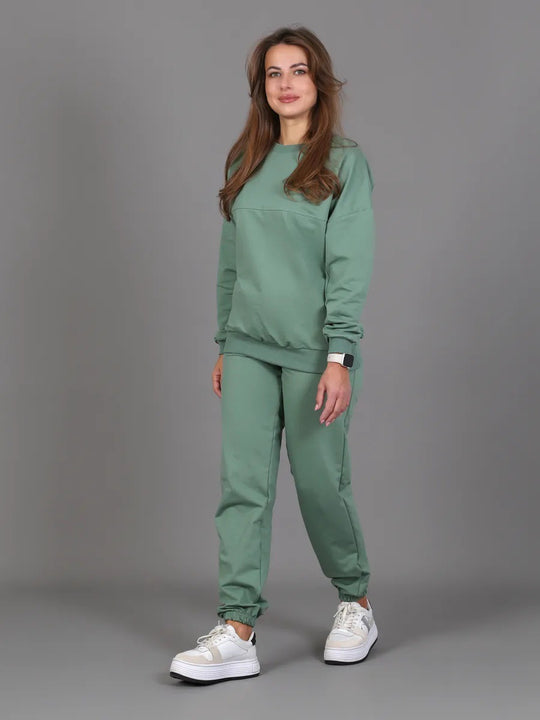 Damen Sportliches Sweatset mit elastischen Bündchen R&B