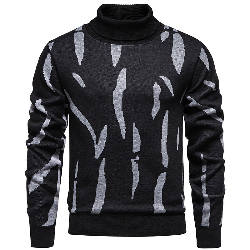 Herren modischer Pullover mit Stehkragen und einzigartigem Muster
