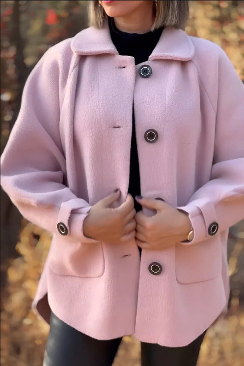 Damen Übergangsjacke mit großem Kragen und praktischen Taschen R&B