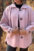 Damen Übergangsjacke mit großem Kragen und praktischen Taschen R&B