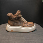 Damen High-Top Sneakers mit kuscheligem Fellrand und dämpfender Sohle