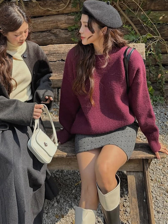 Damen kuscheliger Strickpullover mit oversized Schnitt R&B