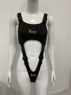 Damen Wickelbody mit einzigartigem Design und verstellbaren Riemen R&B