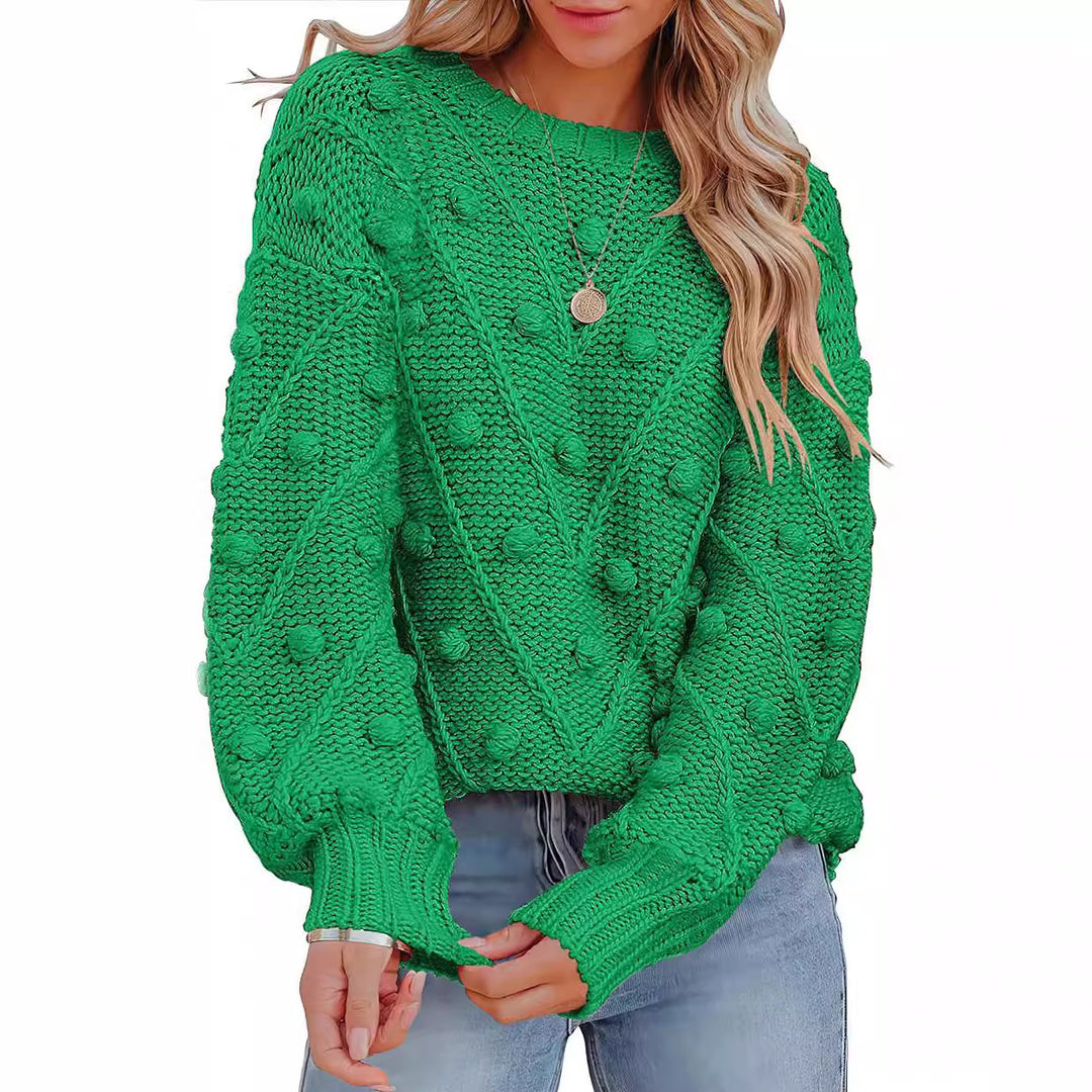 Damen stylischer Strickpullover mit strukturiertem 3D-Muster R&B