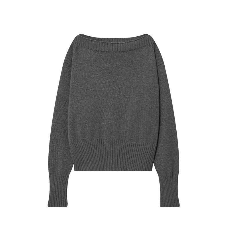 Damen kuscheliger Strickpullover mit weitem Schnitt und Rippbündchen R&B