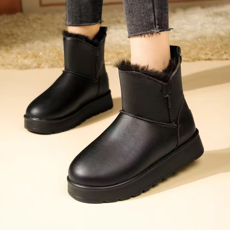 Damen Winterstiefel mit isolierendem Kunstfellkragen und rutschfester Sohle R&B